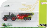 TRACTOR Tractor 7cm met aanhanger metaal 8 assorti-2