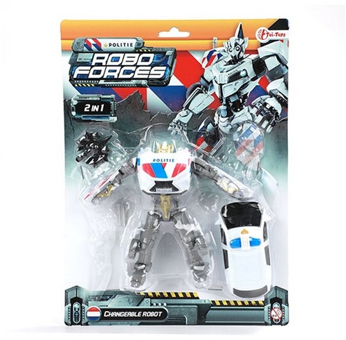 ROBOFORCES Veranderrobot Politieauto (NL) 21x28cm