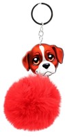 Sleutelhanger Pluizenbol hond 10 assorti 7x7x17cm.-2