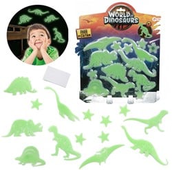 WORLD OF DINOSAURS Glow in the dark dino's -deco