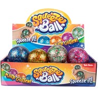 FUN Knijpbal -Night-gevuld met glittergel 6cm 4 assorti-2