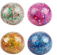 FUN Knijpbal -Night-gevuld met glittergel 6cm 4 assorti-3