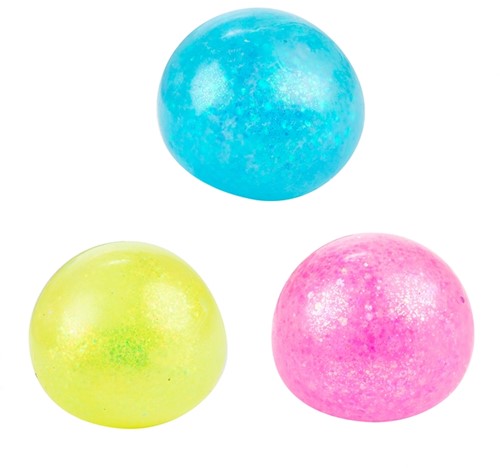 FUN Knijpbal -Bright-gevuld met glittergel 6cm 3 assorti-2