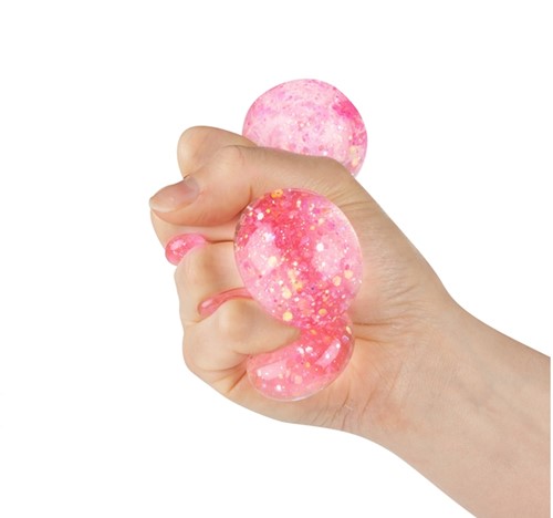 FUN Knijpbal -Bright-gevuld met glittergel 6cm 3 assorti-3