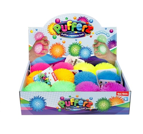 PUFFERZ Kneedbare pufferbal foam 8cm 90gr 6 assorti(12 in display)-2