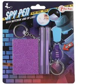 Taccuino + lampada UV su portachiavi con penna codice segreto 13,5x15,5cm-2