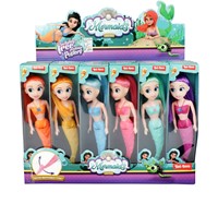 MERMAIDS Zeemeerminpop 18cm -staart buigbaar 6 assortie-2