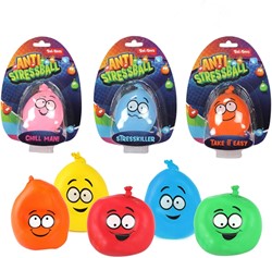 FUN Anti stressbal ballon -Emoji- 6 assorti