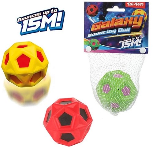 FUN Super Balle Rebondissante Galaxy 15 mètres 6cm 3 assortis