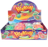Knijpbal Mesh Ball Hexagon 7cm 4 assorted in display (12)-2