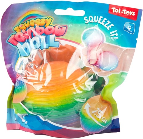FUN Textuurknijpbal -Rainbow Ribbing- foam 7cm 4 assorti-2