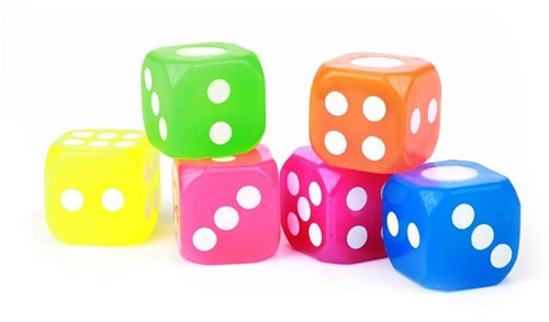 Dice with light 6 assorted 3.5x3.5cm-2