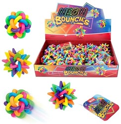 FUN Super rainbow bouncing ball -Neon- 2 assorted (24 in display)
