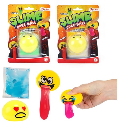 Slijm brakende bal 5cm -Emoji- 5 assorti 12,5x18,5cm