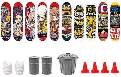 XTREME Vingerskateboard met accessoires+vingerschoenen 10 assorti-3
