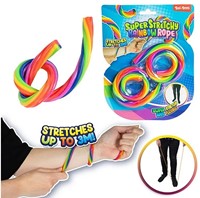 FUN Super rekbaar touw -Rainbow- 2st in blister