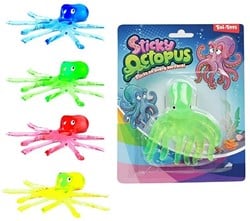 FUN Raamkruiper kleverige octopus -Sticky- 4 assorti