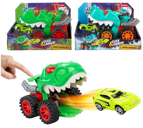 TURBO RACERS Rennwagen mit Launcher Dino_Shark 2 verschiedene