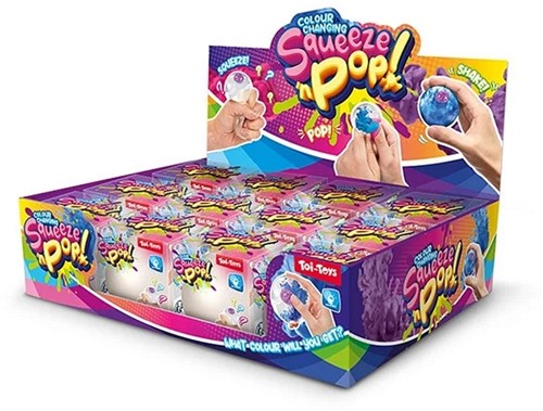 FUN Knijpbal -Color Surprise- 6cm 6 assortie in display-2