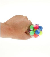 Knijpbal gevuld met gekleurde balletjes 6,5cm-3