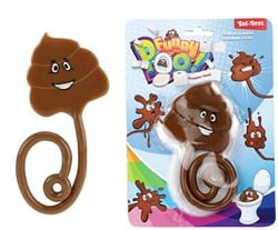 FUNNY POO Plak lachende drol op blisterkaart 14x20cm