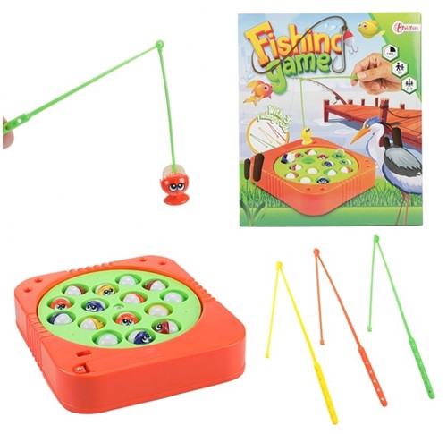 Juego de pesca electrónico de 16cm con 3 cañas de pescar de 3,5x18,5x21,5cm.