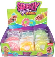 FUN Knijparmband -Flower- mt glitters 6 assortie