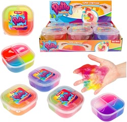 CRAZY PUTTY Glitzerknete – 4 Farben im Dose – 3-fach sortiert