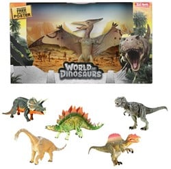 WORLD OF DINOSAURS Dino medium in doos 6 assorti 7x30x17,5cm.