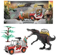 WORLD OF DINOSAURS Speelset jeep + dino 12,5x46x20,5cm.