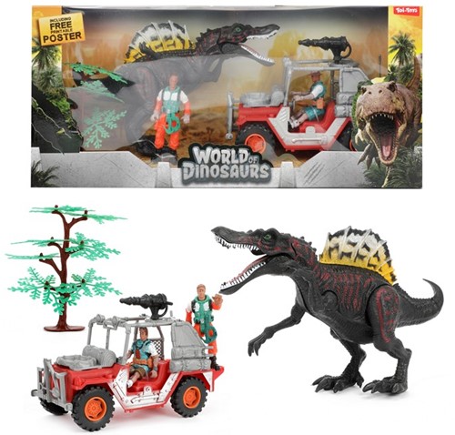 WORLD OF DINOSAURS Speelset jeep + dino 12,5x46x20,5cm.
