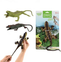 ANIMAL WORLD Rettile realistico - super elastico 4 assortiti 17x29 cm