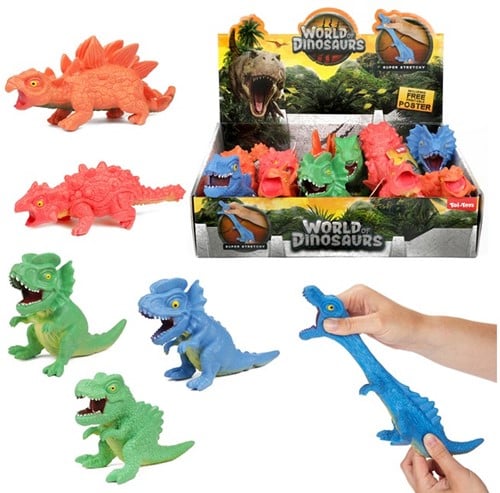 WORLD OF DINOSAURS Kneeddino -rekbaar 15cm 8 assorti in display (12)