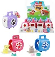 MY FIRST PET Draagkoffer+huisdier met accessoires 9x11cm 3 assorti in display (12)