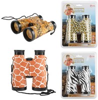 ANIMAL WORLD Verrekijker met dierenhuidprint 4 assorti 6x18x23,5cm.