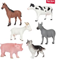 MONDO ANIMALE Animali da fattoria morbidi e grandi 6 assortiti+