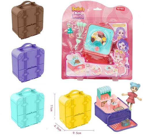Mini speelset -House_Shop- in koffertje 6 assorti