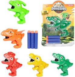 WELT DER DINOSAURIER Mini-Dino-Pistole +3x Pfeil 5-fach sortiert