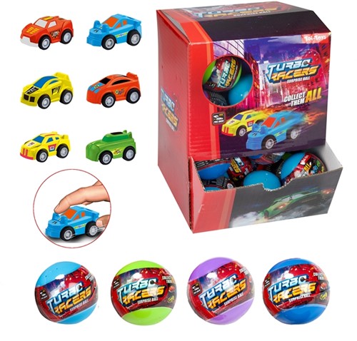 TURBO RACERS Verrassingsei 5cm Auto Pull Back in Blindbag in display (36)