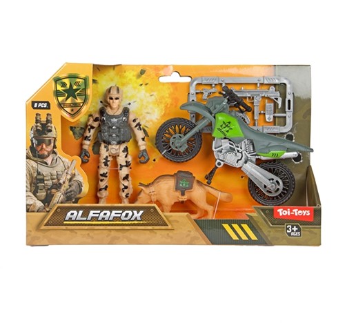 ALFAFOX Playset avec -Militaire- véhicule+chien+acc 3 assortis-2