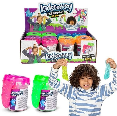 KIDSCOVERY Maak slijm-ConfettiShake-(diy) 6 assortie in display