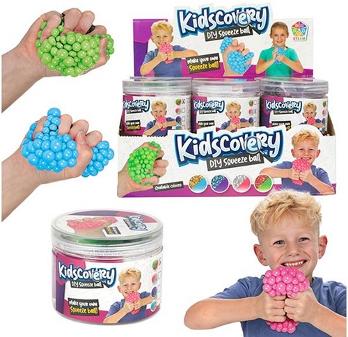 KIDSCOVERY Maak een knijpbal in net (diy) 4 assortie
