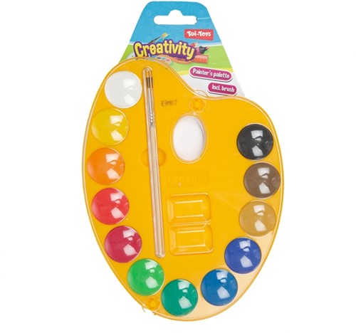 CREATIVITY Painter's palette - paint with brush 3 assorted