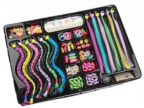 Set -Versier je Haar- kralen+haarlokken+kam-3