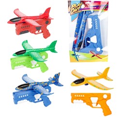 AIR Foam vliegtuig 24cm met afschietpistool 4 assorti
