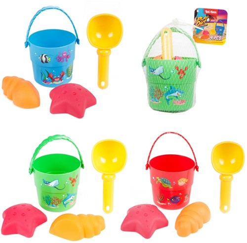 PLAY OUT Mini strandset-emmer+schepje+2x vorm 3 assorti