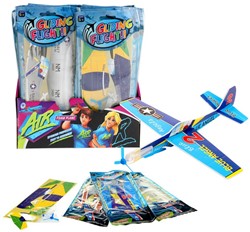 AIR Foam plane in bag (diy) 11.5x28.5cm 8 assorted in display (48)