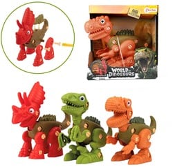 WORLD OF DINOSAURS Bouw een dino (diy) 3 assorti 16,5x17cm