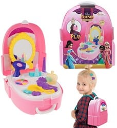 PRINCESS FRIENDS Beautyset in rugzak 19 delig 14x24x28cm.