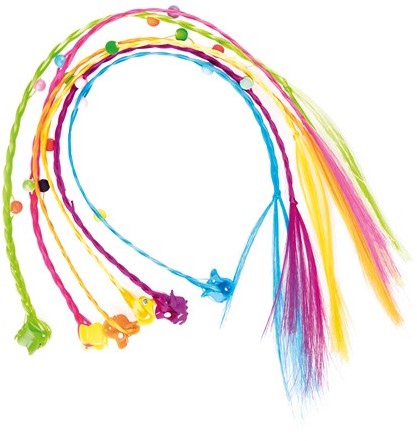 GLAMOUR&SHINE 6x Haarlok mt hartjes aan haarclip 10x41cm-3